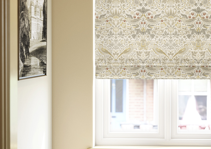 William Morris Strawberry Thief, Ochre - Roman Blind - Image 5